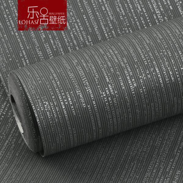 深色无纺布竖条纹素色墙纸非自粘北欧客厅卧室背景墙灰色壁纸白色