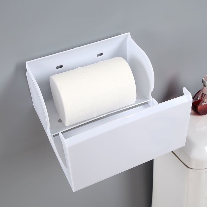 卫生间免打孔纸巾盒厕所厕纸盒多B功能防水大号打孔厕所草纸收纳