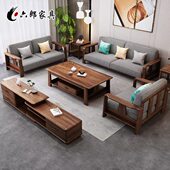 实木高箱储物沙发冬夏两用 乌金木沙发转角贵妃 六郎 现代中式