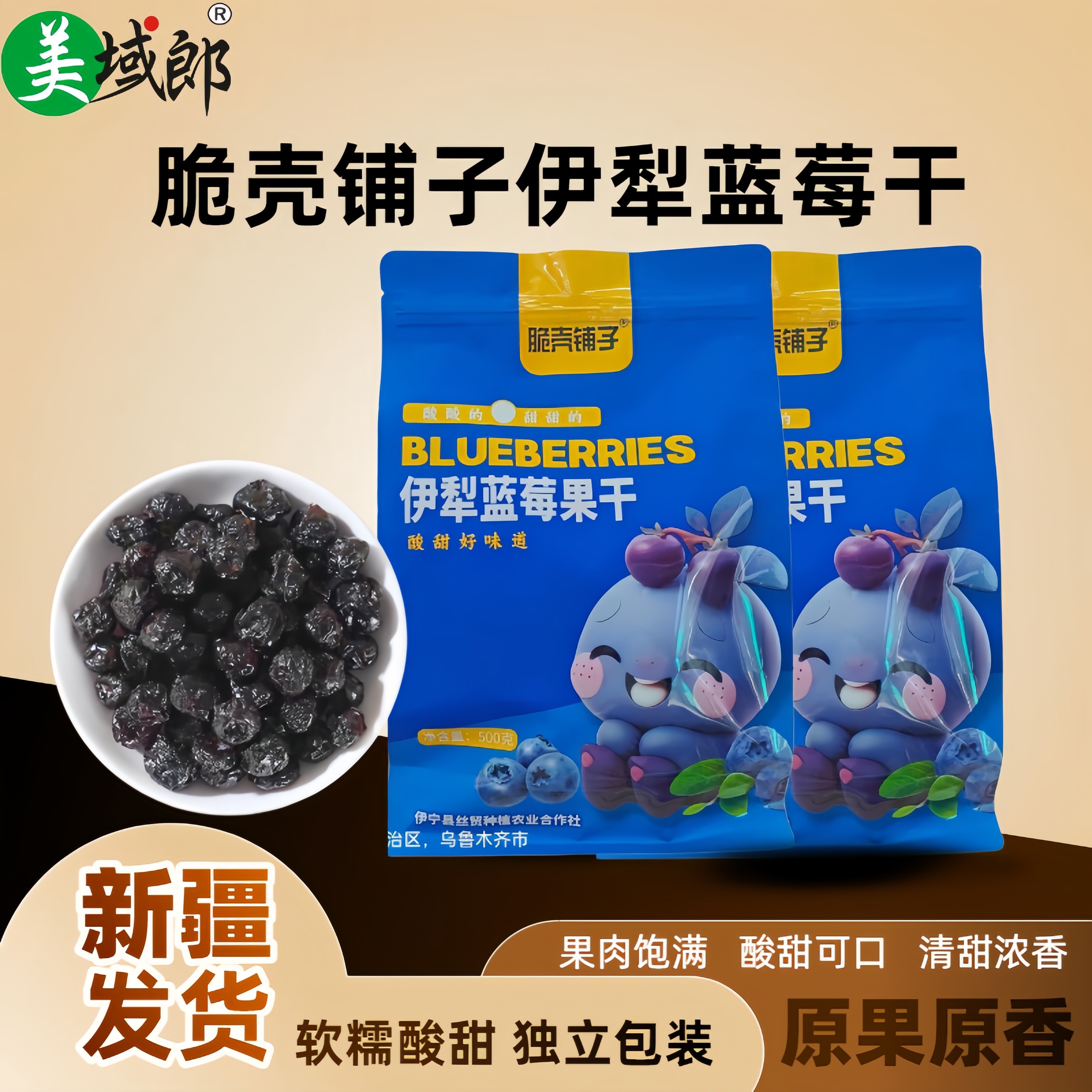 新疆特产脆壳铺子伊犁蓝莓干零食