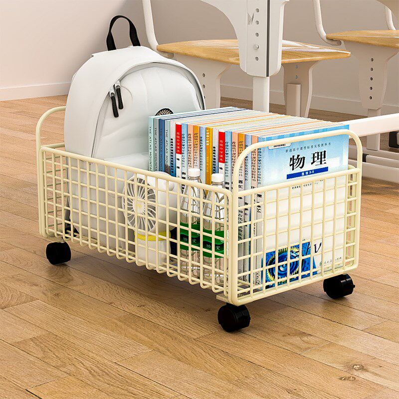 书本收纳箱滑轮书箱可p移动学生教室用桌下书包桌面放书收纳盒书