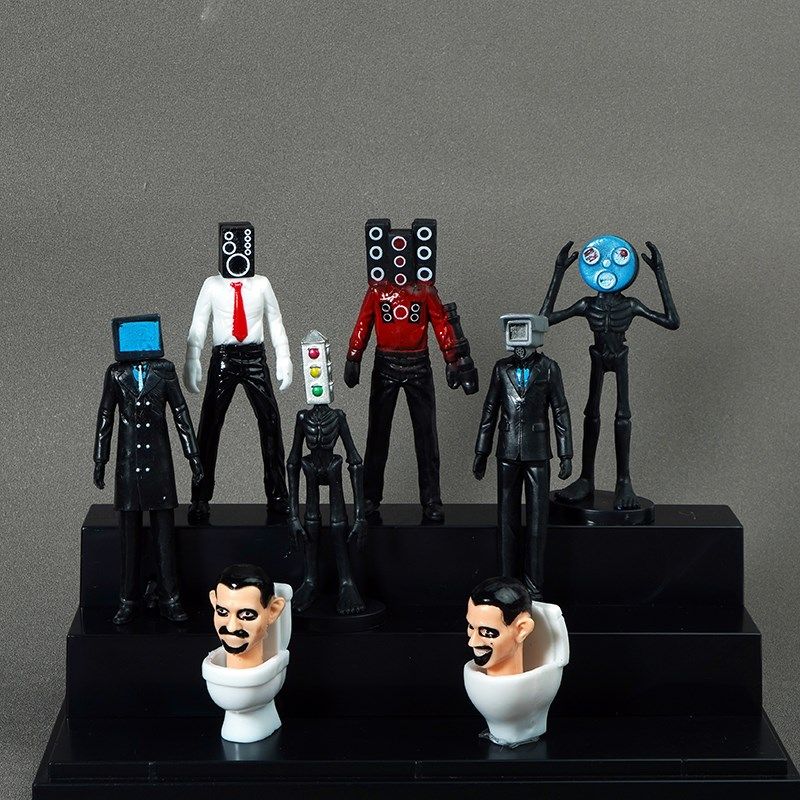 马桶人和监控人的玩具泰坦音响人手办模型玩偶电视人男孩拼装积木