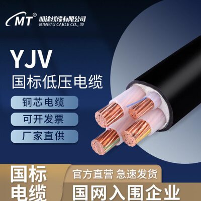 铜芯国标YJV150 185 240 300平方3 4 5芯+1 +2地埋阻燃铠装电缆线