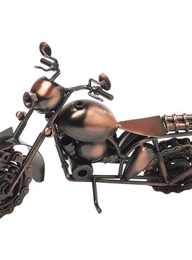 金属哈雷摩托车工业风模型摆件铁艺机甲机械男孩办公室桌面装饰品