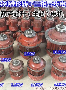 ZD141-4 7.5KW电动葫芦主电机起重葫芦起升锥形南京电机运行电机