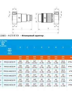 倍润FAb液压快速接头快换接头碳钢锥面FV06 38GAS F