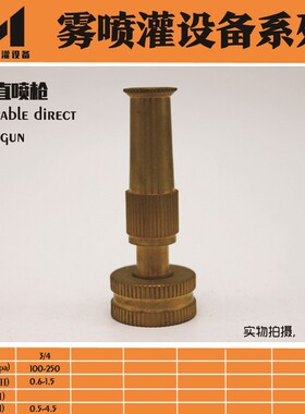 全铜喷水枪带阀铜喷头4分园艺草坪灌溉带球阀消防卷盘开关水枪头