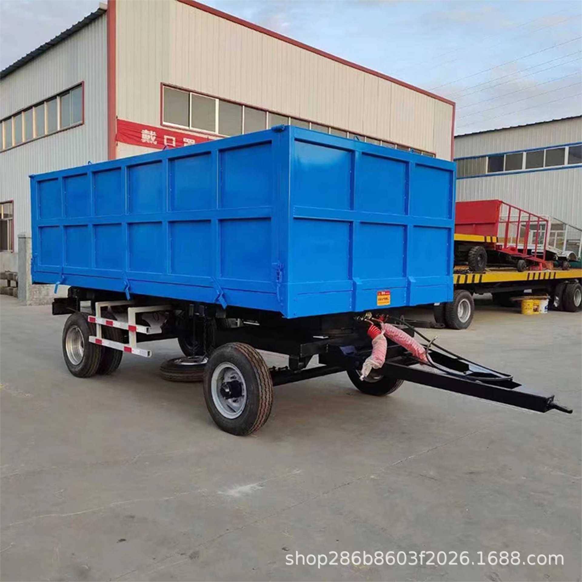 四轮拖拉机后悬挂家用拖车农业拖车斗自卸刹车单轴拖车双轴拖车