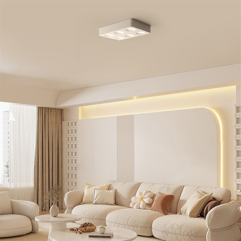 合品超薄表面安装六头大胆灯全光谱客厅D无主灯防眩眼保护六孔管