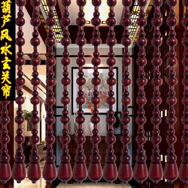 新款实木匠心工艺品门帘客厅玄关卫生间卧室屏风软隔断成品木珠帘