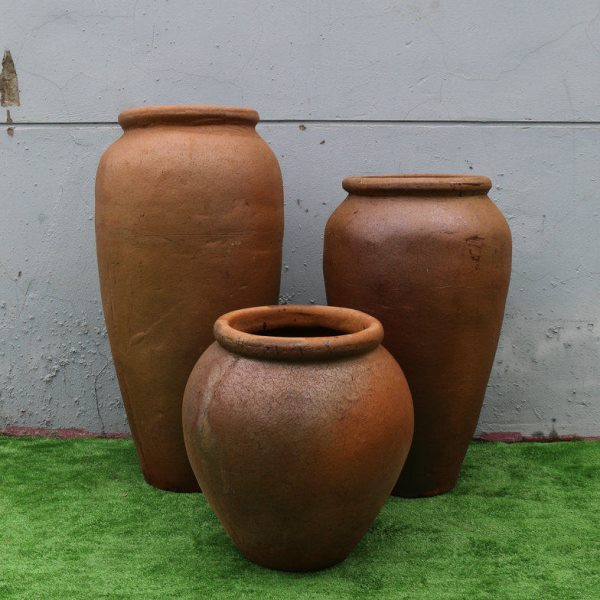 热销明清古典景观陶罐土粗陶组合花瓶素胚软装饰品陶瓷插花器绿植