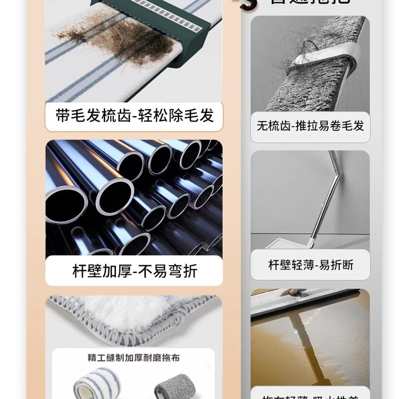 拖把家用一拖净商用酒店保洁超大号托帕60cMm旋转双驱饭店自动脱