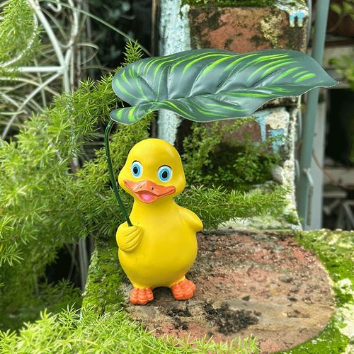 撑伞鸭子鱼缸水缸花盆办公桌装饰品阳F台露台造景创意家居桌面摆