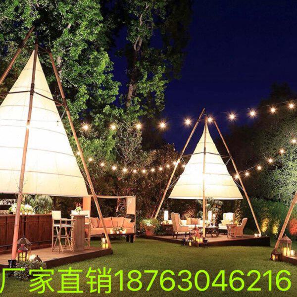 竹节灯笼帐篷网红野奢营地露营酒店民宿餐厅吊笼锥形景区户外