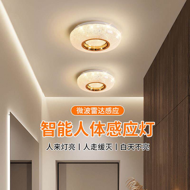 人体感应阳台吸顶灯吊顶灯玄关走廊过道灯入户门灯衣帽间照明灯具