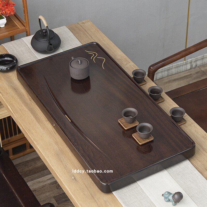 实木茶盘整块原木家用长方形乌黑檀木茶台2025新款茶具茶海茶台