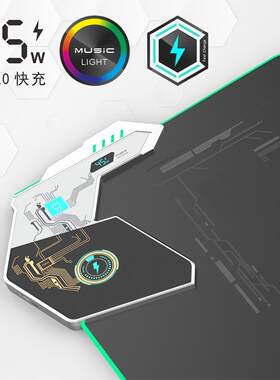【顺丰】外星人RGB发光无线充电滑鼠垫电竞专业桌垫游戏办公送礼