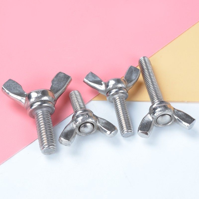 M4M5M6M8蝶形螺丝304不锈钢元宝羊角蝴蝶手拧螺母锣栓长短罗丝钉