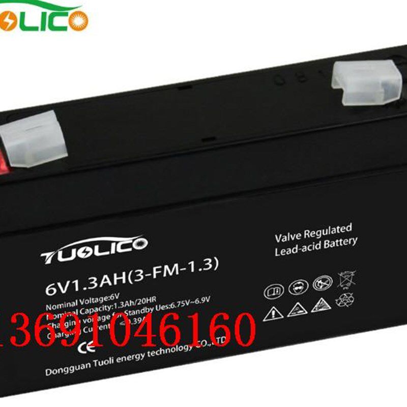 TUOLICO蓄电池6V1.3AH(3-FM-1.3)考勤机打卡机电池3-FM-1.2电瓶
