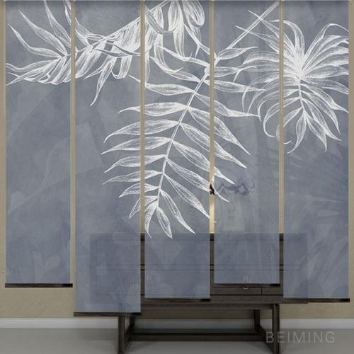 爱工艺北欧半透明隔断帘卷帘布艺屏风帘装饰隔断升降隔断装饰布帘