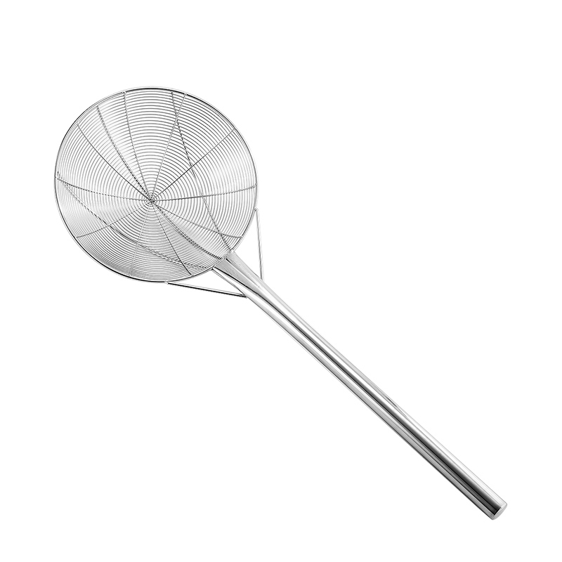 不锈钢笊篱加厚捞面m勺超大号过滤网油炸线漏勺加长W柄捞网炸厘商