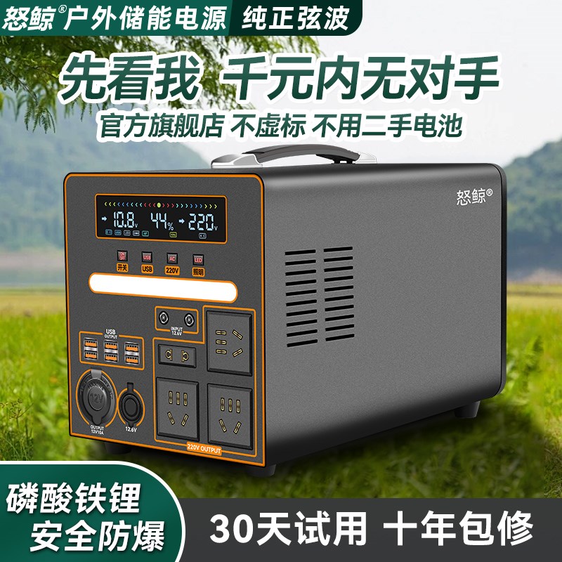 220V户外移动电源1000W自驾游笔记本电脑充电宝便携大容量直播带