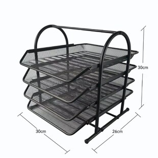 一件代发办公室铁网文件架桌面多层文件收纳架金属抽拉式置物栏