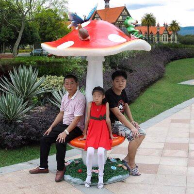 户外玻璃钢蘑菇亭子雕塑幼儿园公园景观小品休息凳子遮阳休息椅
