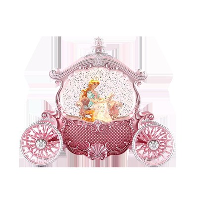 梦幻水晶球飘雪八音盒小女孩儿童生日礼物马车橱柜摆件音乐盒女生