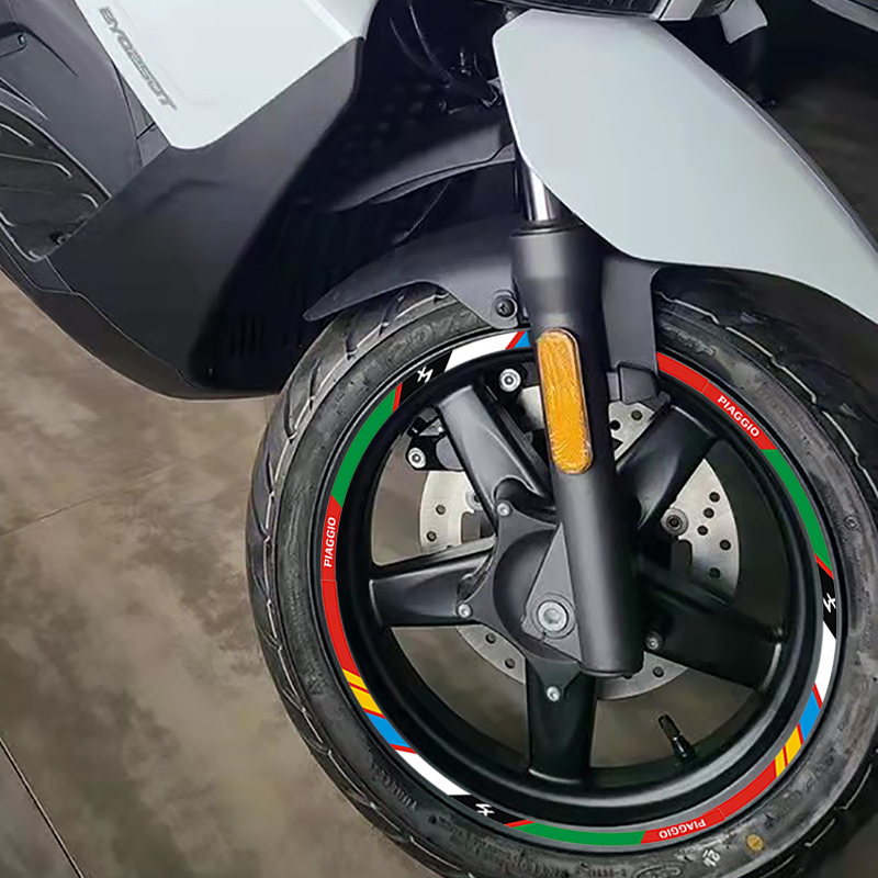 摩托车防水贴纸个性反光轮毂圈适用宗申比亚乔X7改装轮胎钢圈贴画