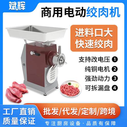 大型商用多功能不锈钢绞肉机大功率电动可绞鲜肉微冻肉立式绞肉机