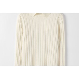 套头内搭针织衫 时尚 坑条修身 POLO领羊绒毛衣女24秋冬新款 好穿搭