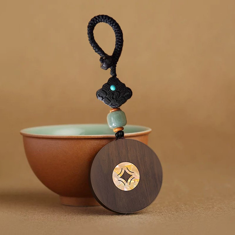 锦贝传说简约檀木质汽车钥匙扣挂饰木质挂件饰品挂情侣礼物手机链