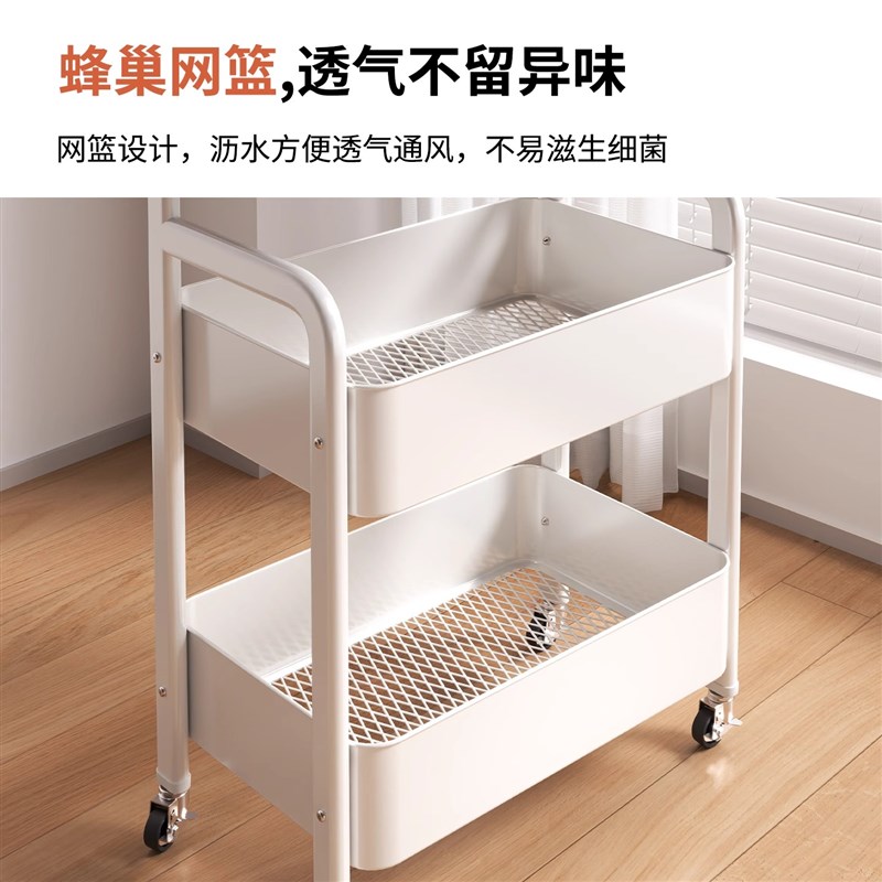 可移动小推车收纳置物架床头柜客厅沙发边几茶几零食收纳架子卧室