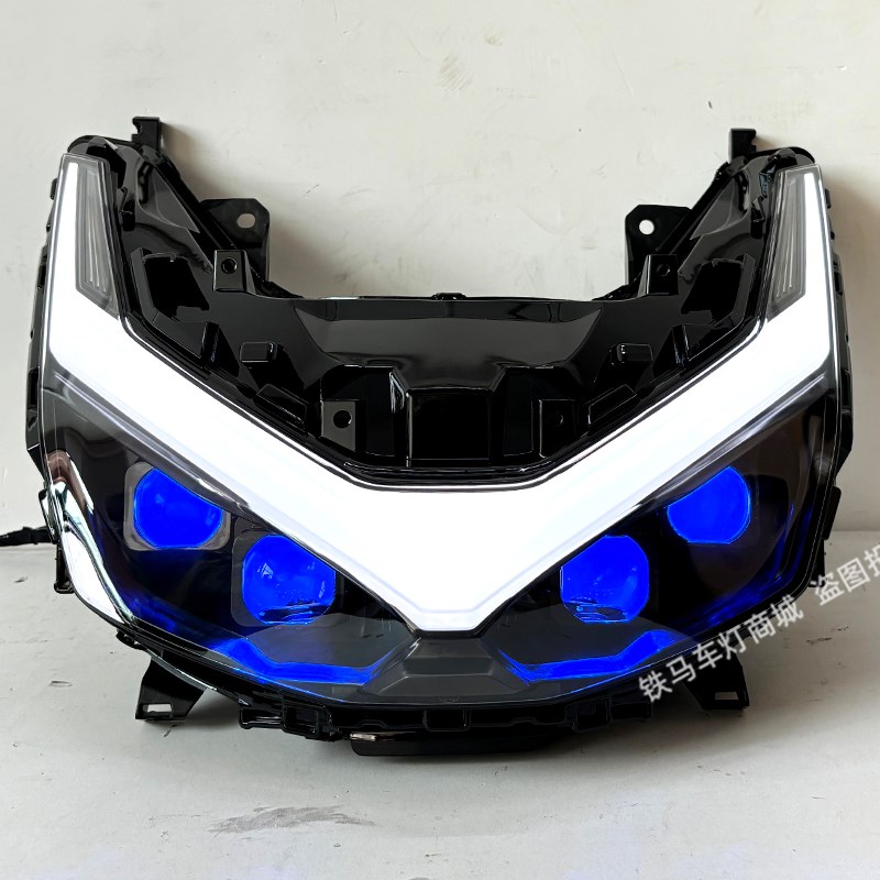 适用于本田25款PCX160大灯总成改装LED双光透镜矩阵模组激光大灯
