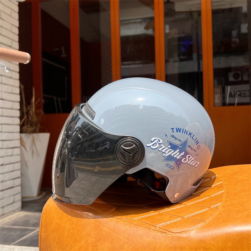 复古机车新国标3C认证电动车头盔男女款四季电瓶自行车安全帽夏天