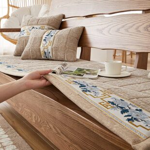 子防滑四季通用加厚中式2023长椅高档实木沙发垫新款红木软垫套罩