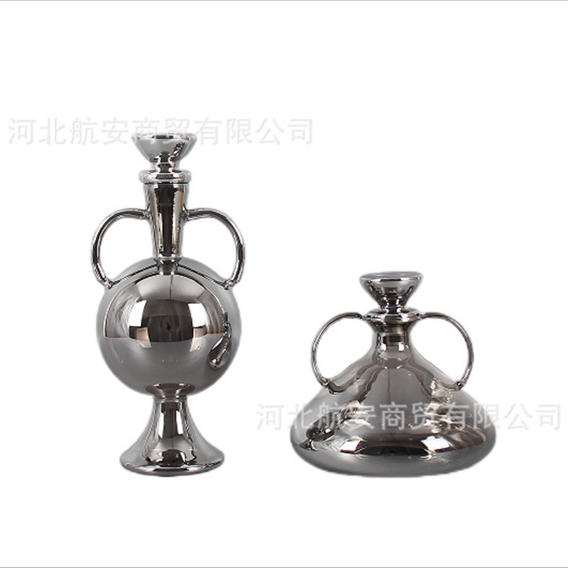 现代简约玻璃器皿样板房售楼处玻C璃工艺品摆件桌面茶几电视柜软