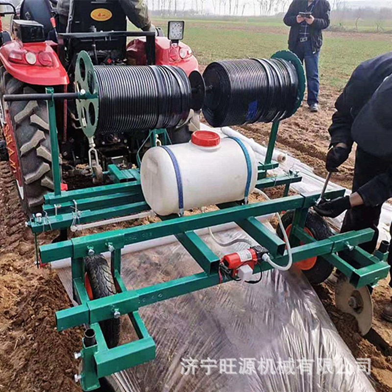 农作物打药覆膜机 四轮牵引打药覆膜机 双滴管Y打药覆膜机