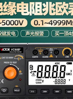 V表60B60VC检测数字+绝缘电阻测试仪胜利表00摇60+DE50兆欧表电工