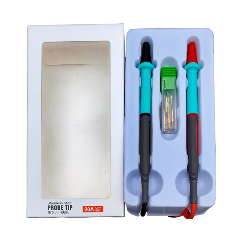 多功能可换头表笔i1000V20A不锈钢针镀金特尖表笔线硅胶线万用表