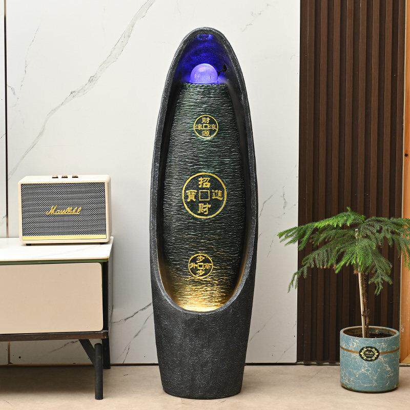 轻奢流水喷泉客厅循环水加湿器风水轮景观落地装饰招财风水球摆件