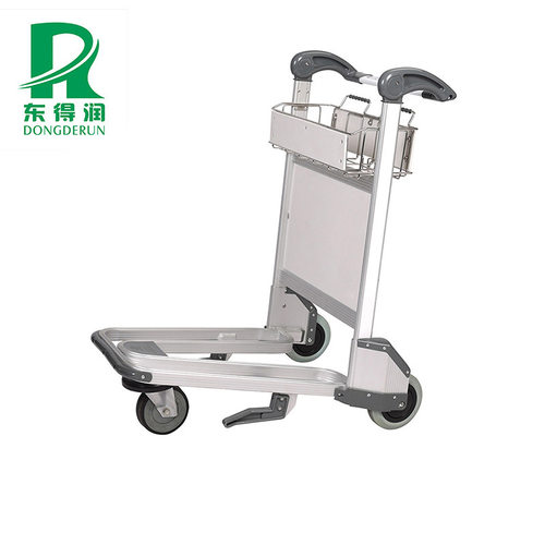 铝合金羊角手柄机场车 高铁站火车站行李手推车 三轮机场行李车