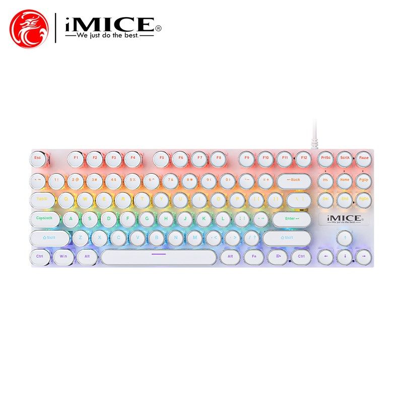 IE 机械键盘GK800圆键帽红轴青轴M黑轴茶轴有线游戏键盘