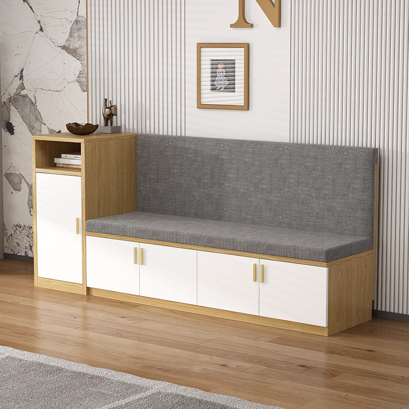 实木卡座餐桌家用沙发储物餐厅阳台收纳飘O窗柜软包定制沙发边柜