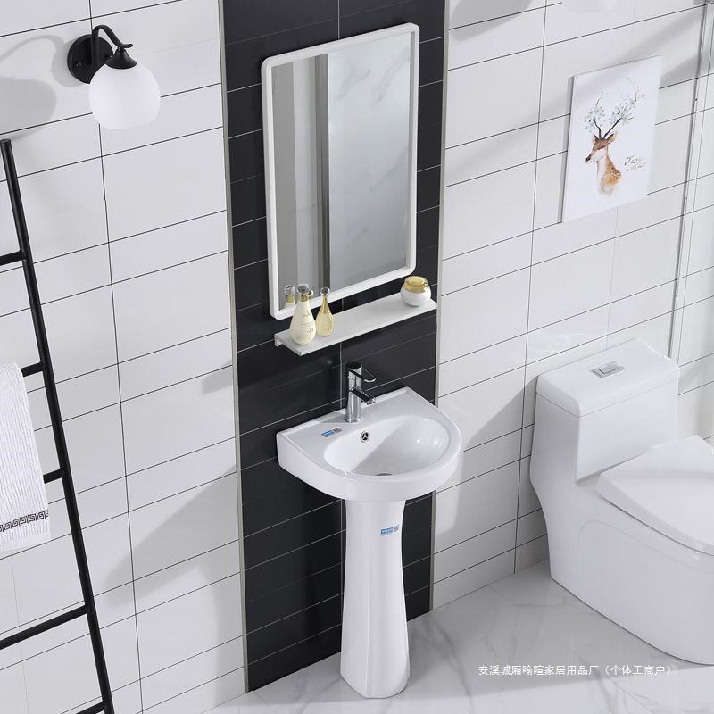 小户型阳台卫生h间洗手台盆一体陶瓷立柱盆立柱盆落地式多款式组