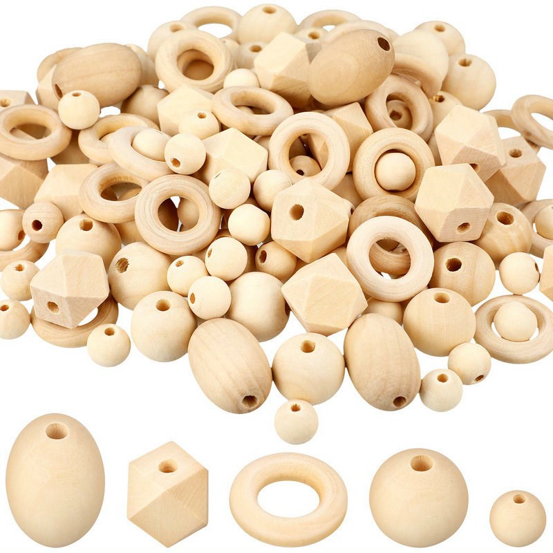 纹理木珠饰品荷木粒原木色禾木珠异形禾木散O珠荷木球手工荷木散