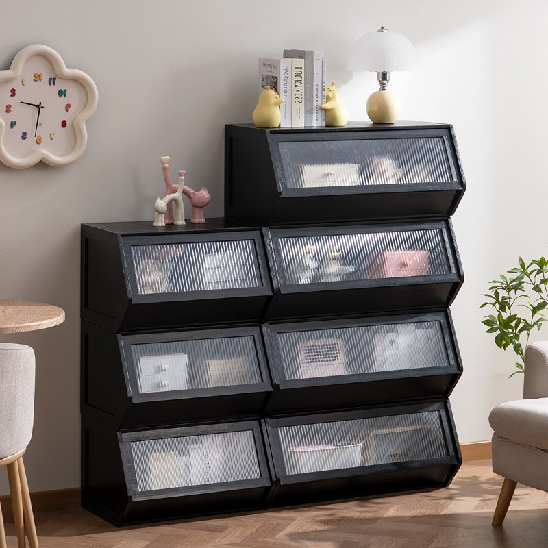 网红中古风e斗柜实木收纳柜卧室置物柜客厅储物柜现代自由组合箱