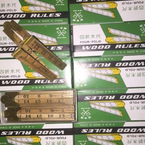 四折木折尺1米木尺子木制折叠  榉木荷木桦木木工尺四折英寸