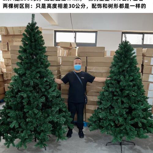 圣诞树裸树1.8米2.1m2.4m2米1加密2米4绿色2米7大型三米出口阻燃